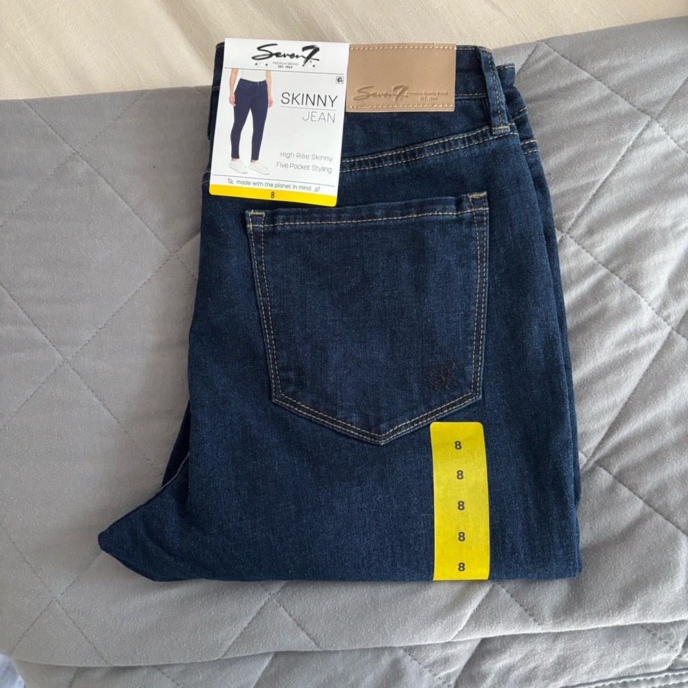 2 pair of Seven7 Women’s Skinny Jeans - Deep Indigo